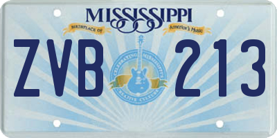 MS license plate ZVB213