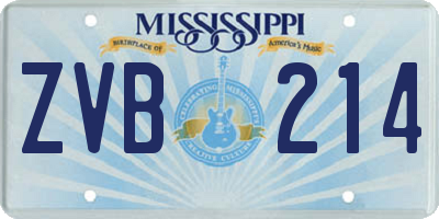 MS license plate ZVB214