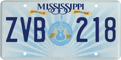 MS license plate ZVB218