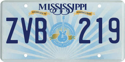 MS license plate ZVB219