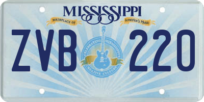 MS license plate ZVB220