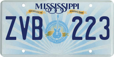 MS license plate ZVB223