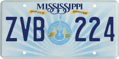 MS license plate ZVB224