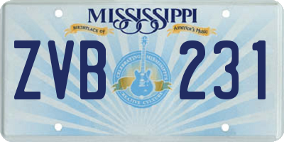 MS license plate ZVB231