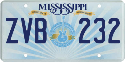 MS license plate ZVB232