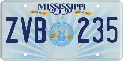 MS license plate ZVB235