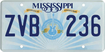 MS license plate ZVB236
