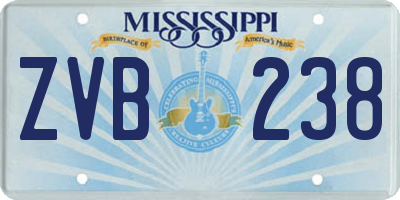 MS license plate ZVB238