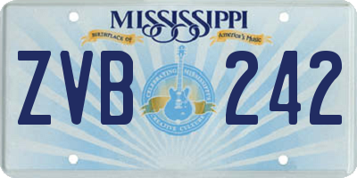 MS license plate ZVB242