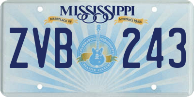 MS license plate ZVB243