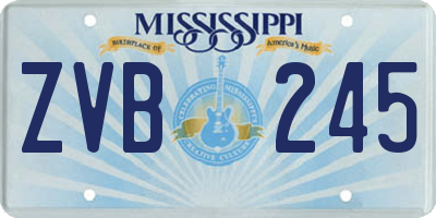 MS license plate ZVB245