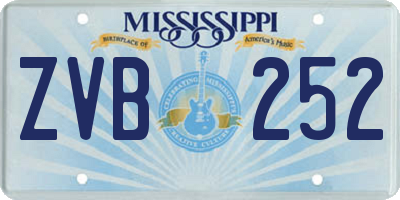 MS license plate ZVB252