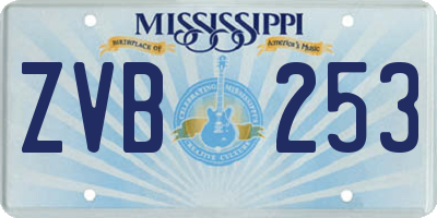MS license plate ZVB253