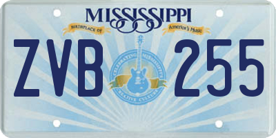MS license plate ZVB255