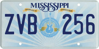 MS license plate ZVB256