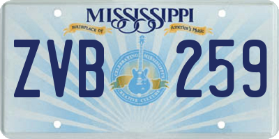 MS license plate ZVB259