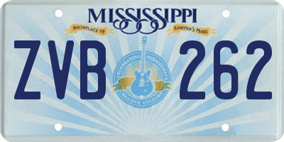 MS license plate ZVB262