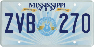 MS license plate ZVB270