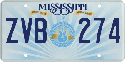 MS license plate ZVB274