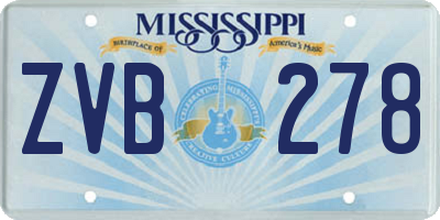 MS license plate ZVB278