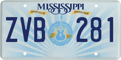 MS license plate ZVB281