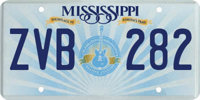 MS license plate ZVB282