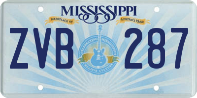 MS license plate ZVB287