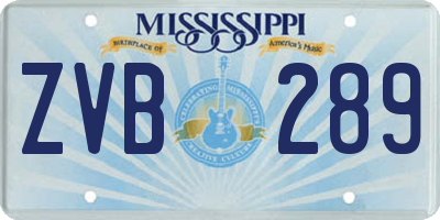 MS license plate ZVB289