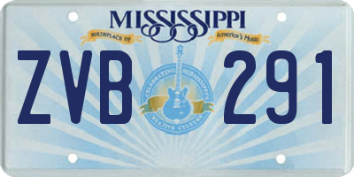 MS license plate ZVB291