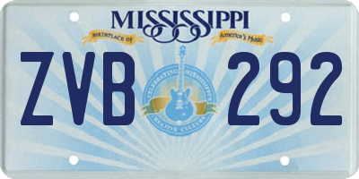 MS license plate ZVB292
