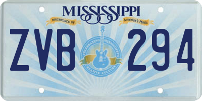 MS license plate ZVB294