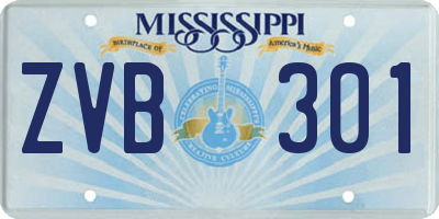 MS license plate ZVB301