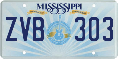 MS license plate ZVB303