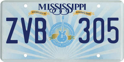 MS license plate ZVB305