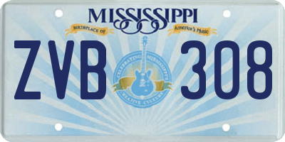 MS license plate ZVB308