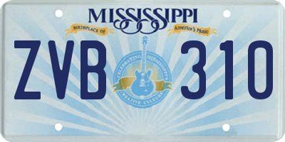 MS license plate ZVB310