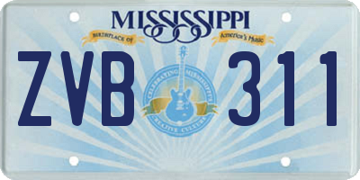 MS license plate ZVB311