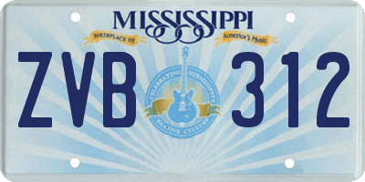 MS license plate ZVB312