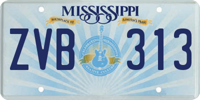 MS license plate ZVB313
