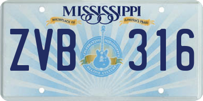 MS license plate ZVB316