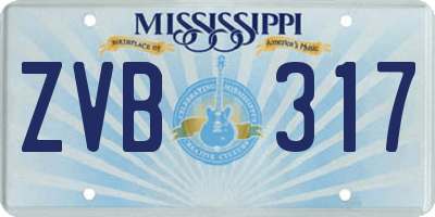 MS license plate ZVB317