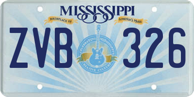 MS license plate ZVB326