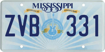 MS license plate ZVB331