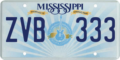 MS license plate ZVB333