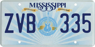 MS license plate ZVB335