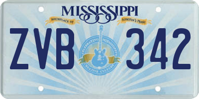 MS license plate ZVB342
