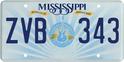 MS license plate ZVB343
