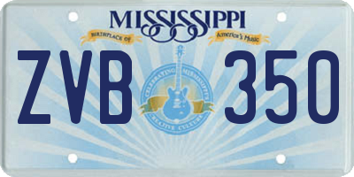 MS license plate ZVB350