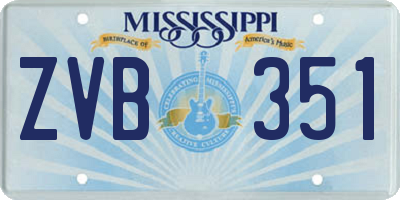 MS license plate ZVB351