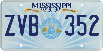 MS license plate ZVB352